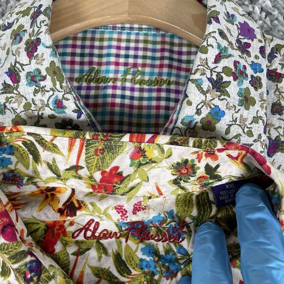 Alan Flusser Button Up Shirt Bundle of Two Men's XXL Floral Designer Preppy - Picture 2 of 6